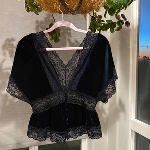 Black velvet blouse